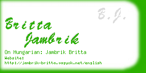 britta jambrik business card